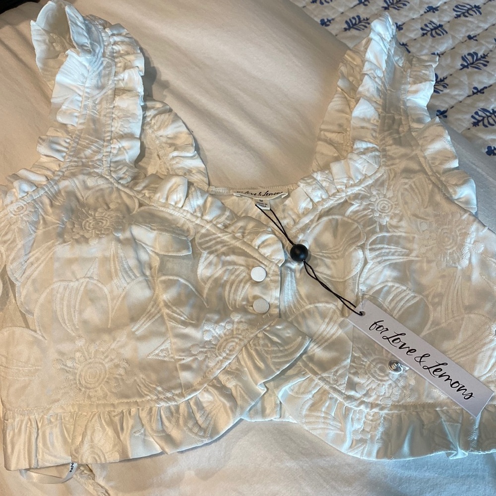 For Love & Lemons white flowery top